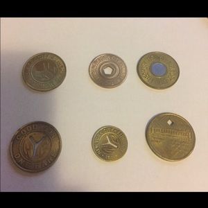 New York City nyc mta subway transit 6 token set